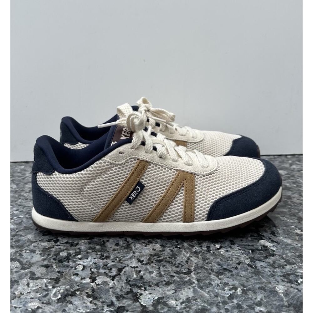 Xero Shoes Wynn – Retro Nylon Sneaker Men’s Size 8 White cap/Grey/Navy